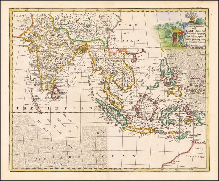 An Accurate Map of the East Indies Exhibiting the Course of the European Trade both on the Continent and Islands . . .