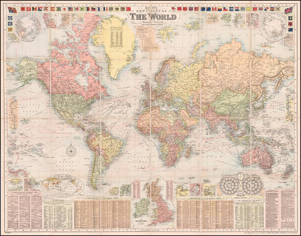 Bacon's New Chart of The World Mercator's Projection.  By G.W. Bacon F.R.G.S.