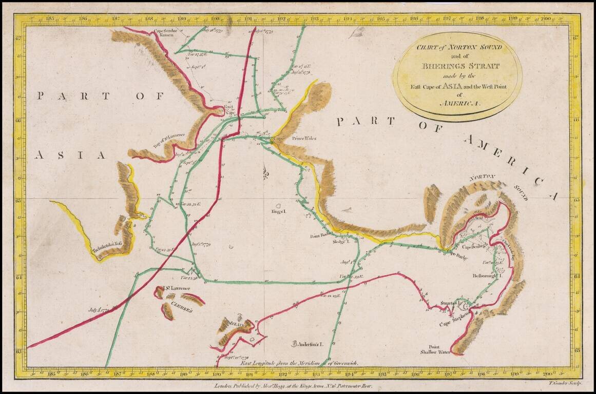 Chart of Norton Sound and of Bherings Strait made by the East Cape of Asia and the West Point of America
