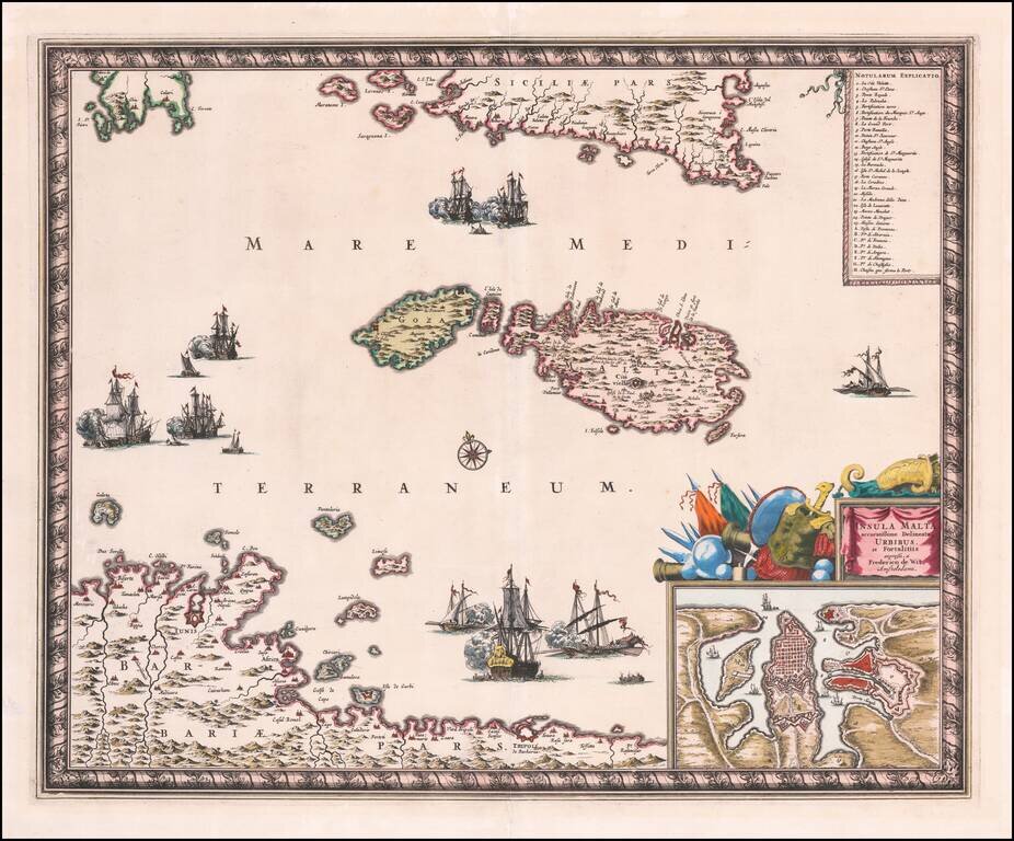 Insula Malta accuratissime Deliniata Urbibus, et Fortalitiis . . .