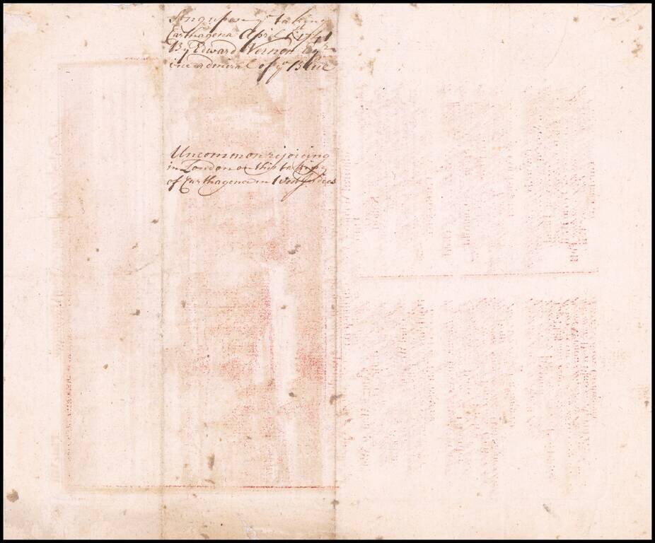 An Exact Prospect of the Town of Carthagena in the Spanish West Indies.  A New Song on Admiral Vernon's taking Cathagena on the 1st Day of Aprill 1741