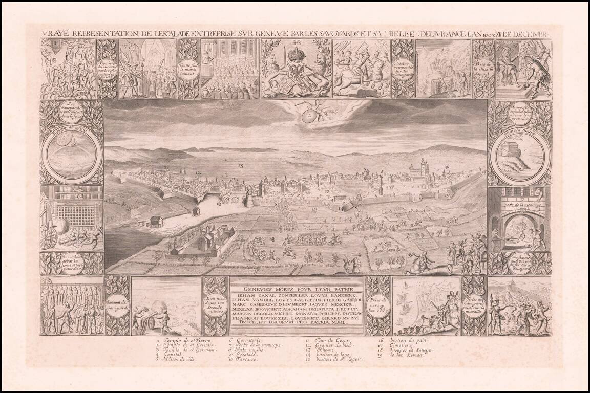 Vraye Representation De Lescalade Entreprise Sur Geneve Par Les Savoyards et sal Bell Deliverance L'An 1602 XII De Decembre