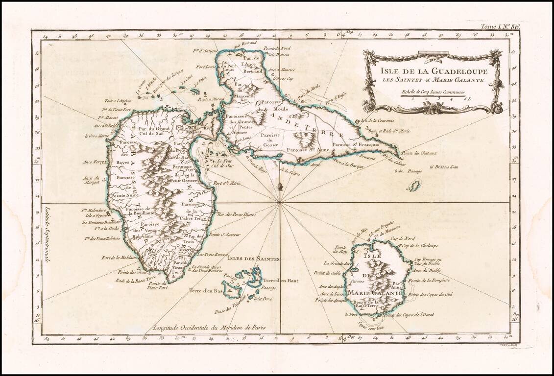 Carte De L'Isle De La Guadeloupe