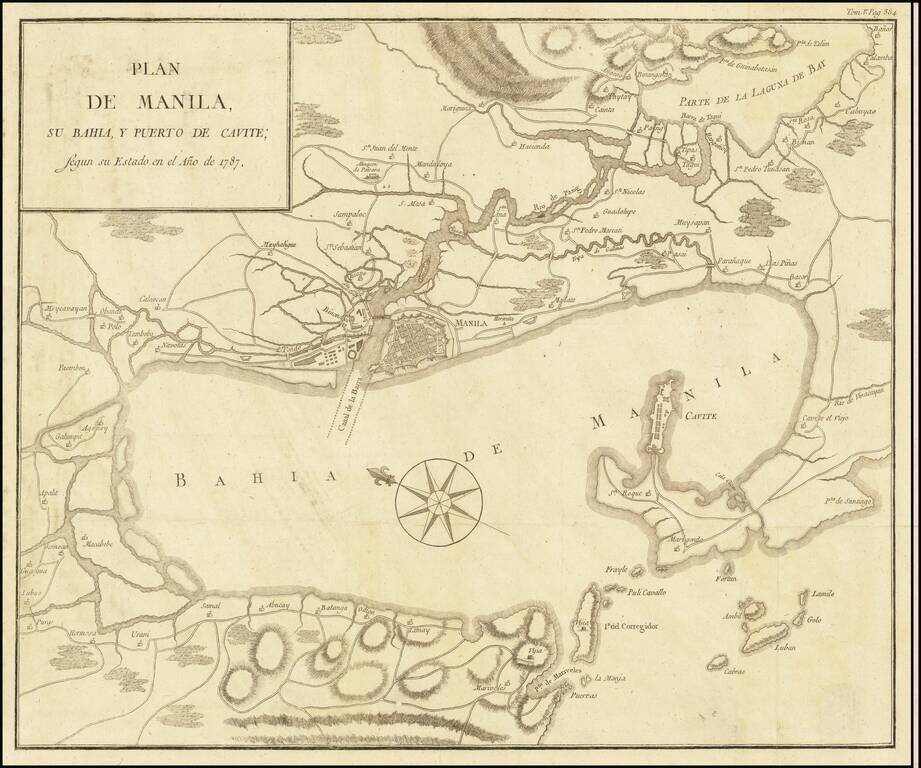 Plan de Manila, su Bahia y Puerto de Cavite; segun su Estado en el Año de 1787