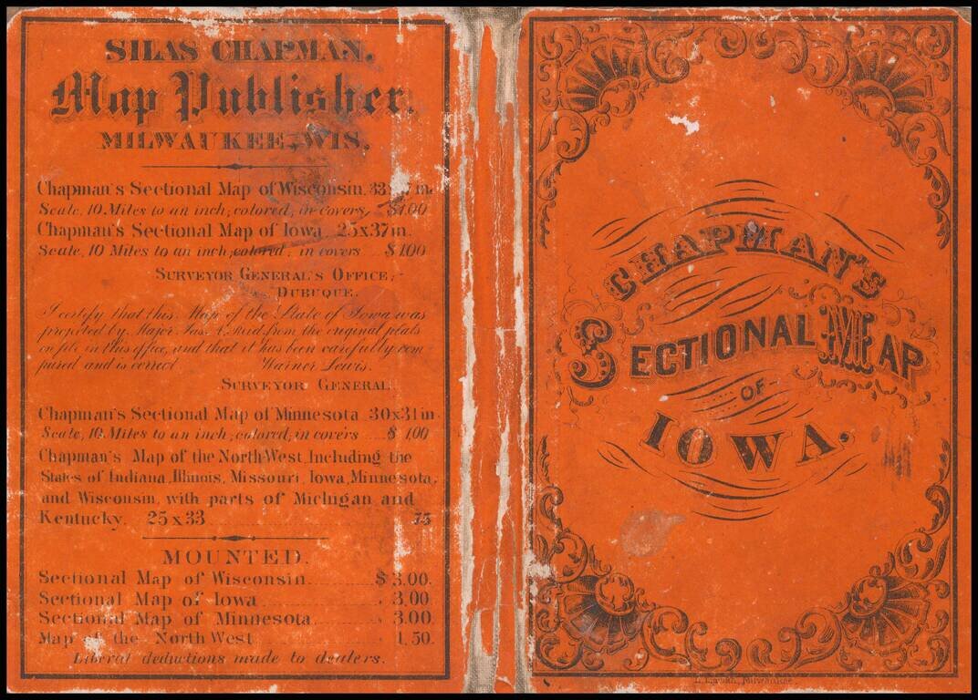 Chapman's Sectional Map of the State of Iowa  Compiled from the United States Surveys and other authentic Sources . . . 1869