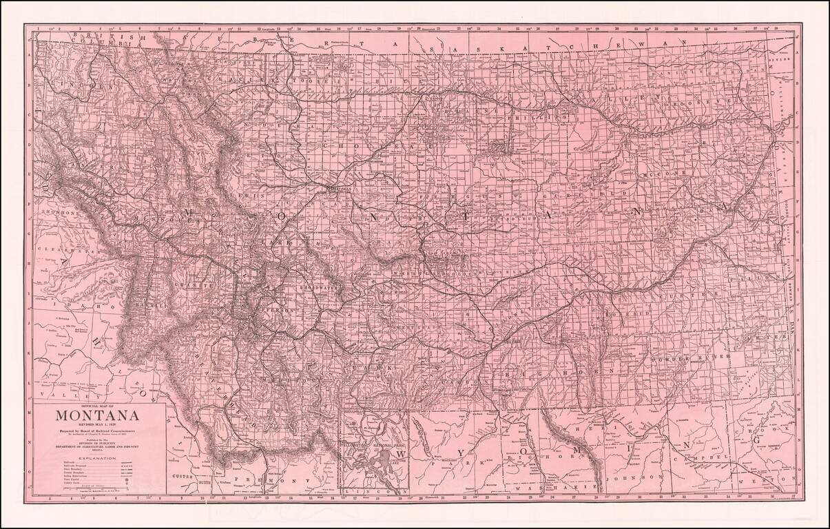 Official Map of Montana Revised May 1, 1928