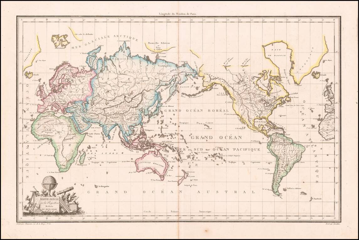 Mappe-Monde sur La Projection De Mercator . . . .