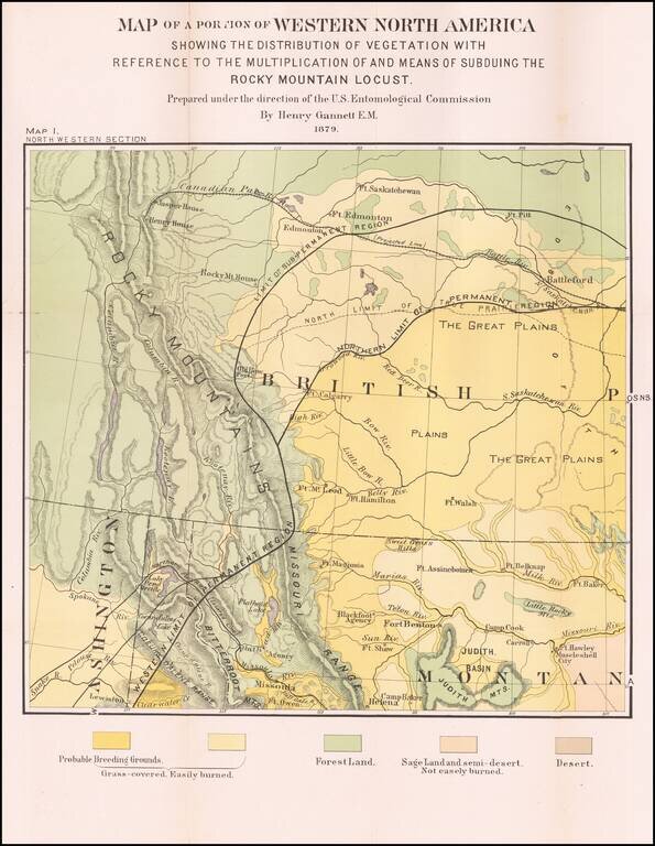 Map of a Portion of Western North America Showing The Distribution of Vegetation . . . 1879