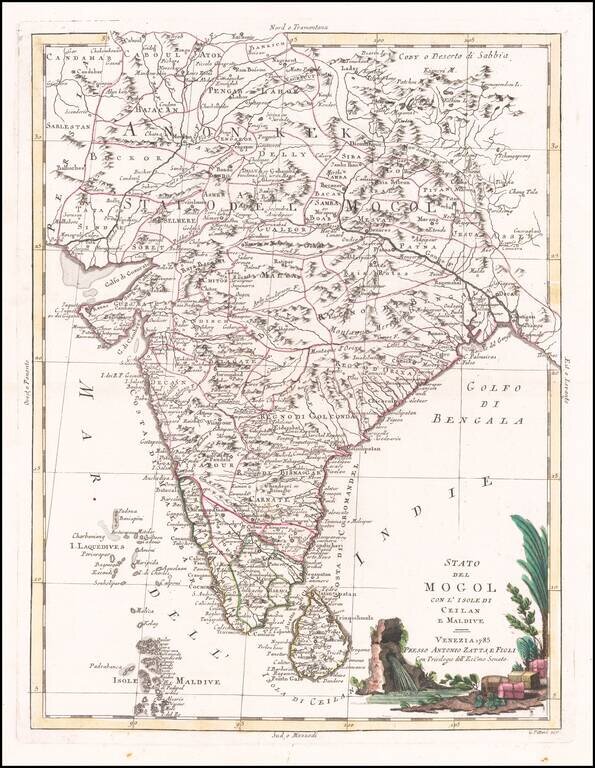 Stato Del Mogol Con L'Isole Di Ceilan E Maldive . . . 1785