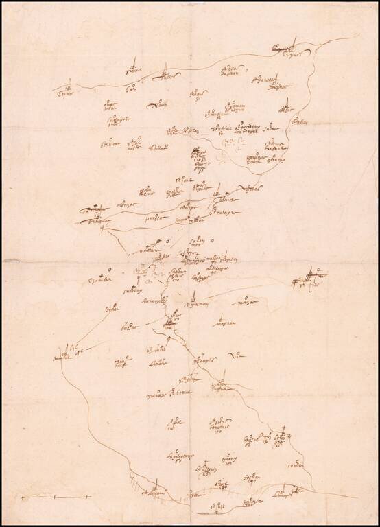 [Viscounty of Limoges]  (Manuscript map of Southern Limousin]