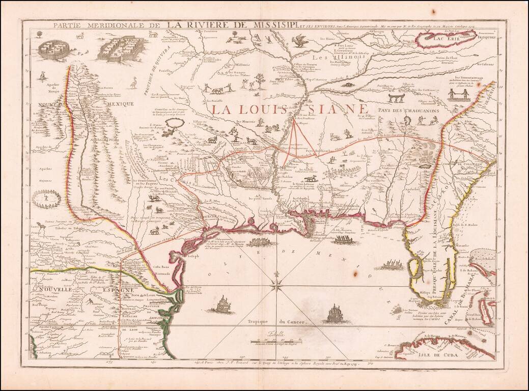 Partie Meridionale De La Riviere De Missisipi, et ses Environs dan L'Amerique Septentrionale . . . 1718