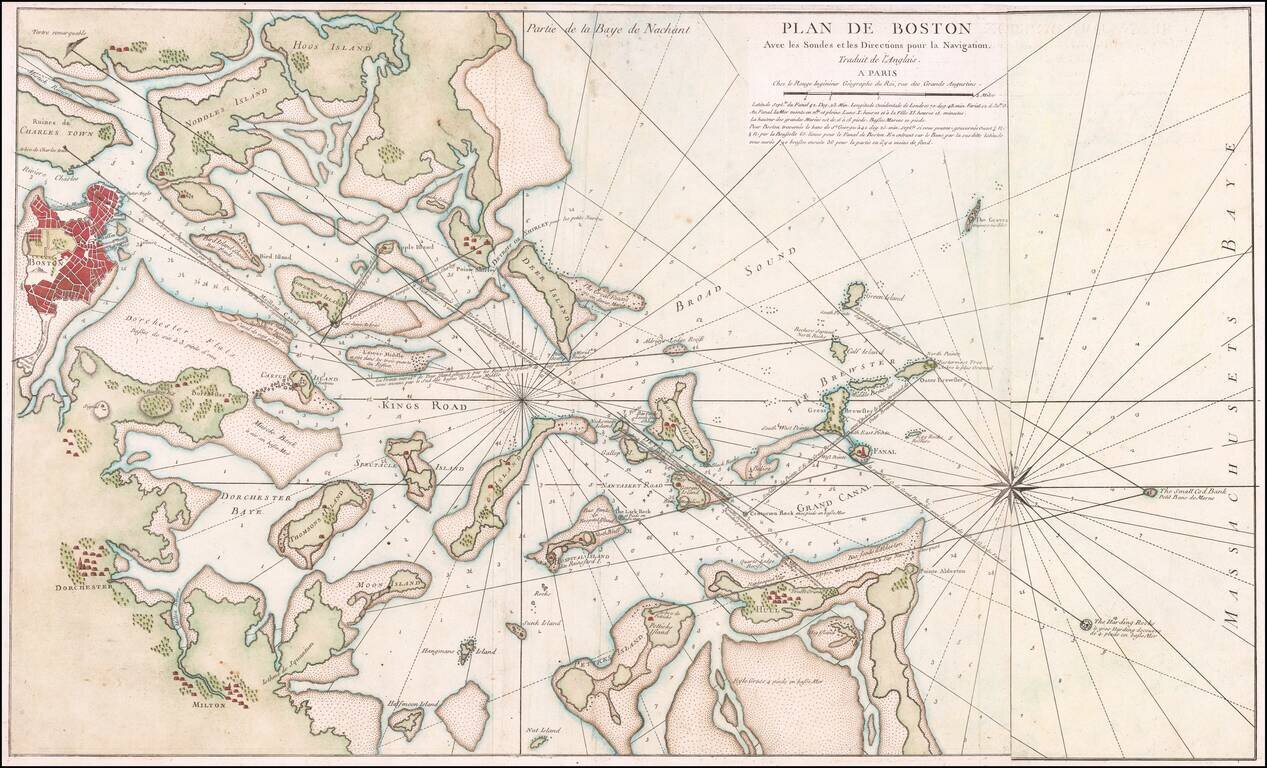 Plan De Boston Avec les Sondes et les Directions pour Navigation  . . .