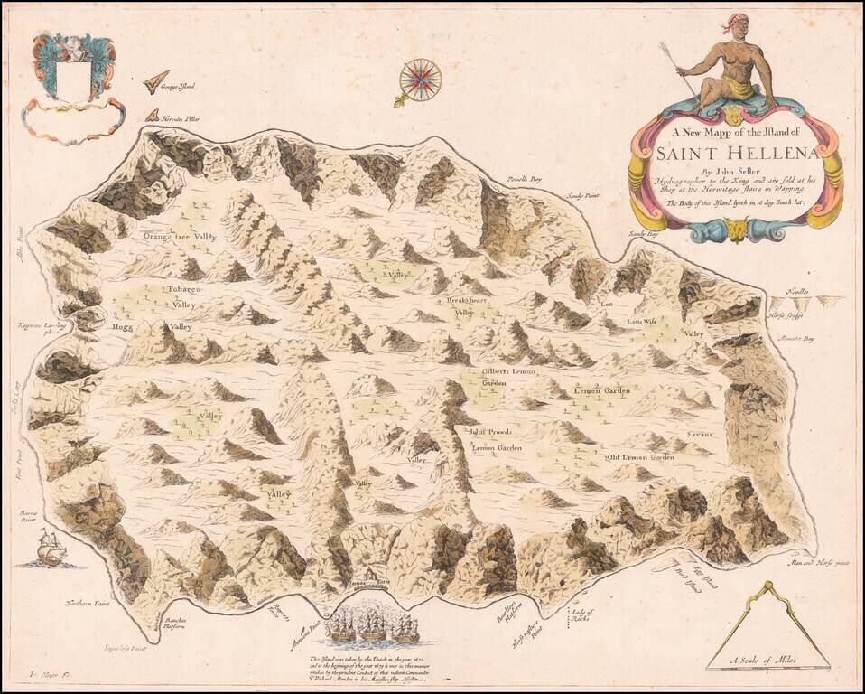 A New Mapp of the Island of Saint Hellena By John Seller Hydrographer to the King . . .