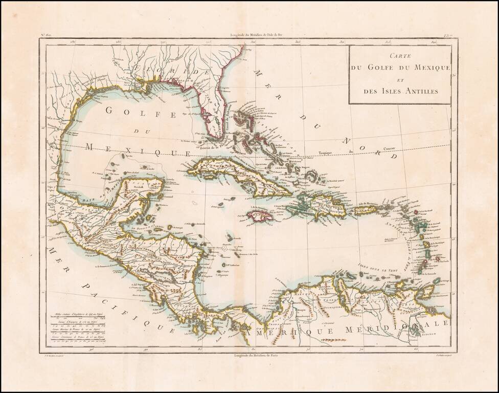 Carte Du Golfe Du Mexique Et Des Isles Antilles
