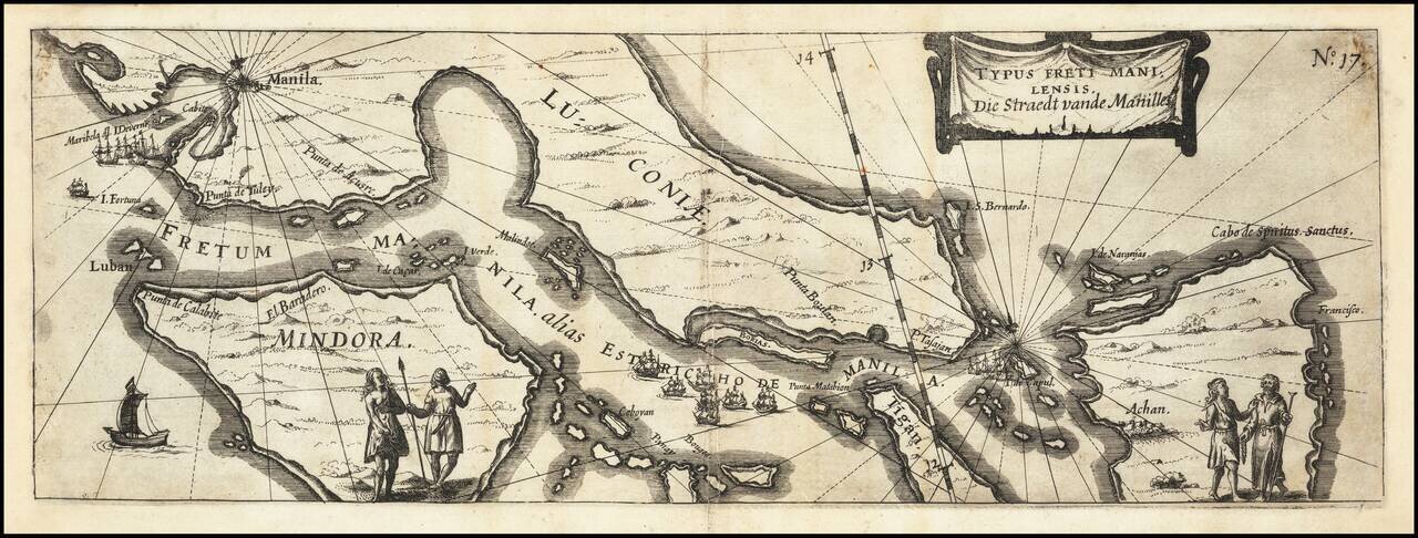 [Manila - Luzon]  Typus Freti Manilensis. Die Straet vande Manilles