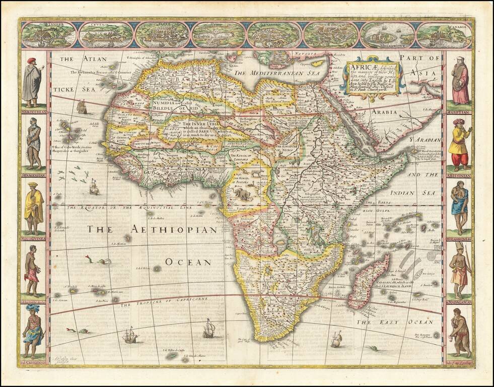 Africae, Described.  The manners of their Habits and buildings newly done into English by I.S….