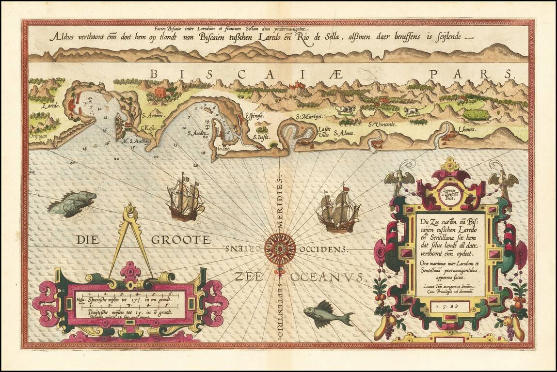 [Basque Coast]  Die Zee Custen van Biscaijen tuschen Laredo en Sentillana soe hem dat Selue landt all daer vertthoornt enn opdoet . . . 1583