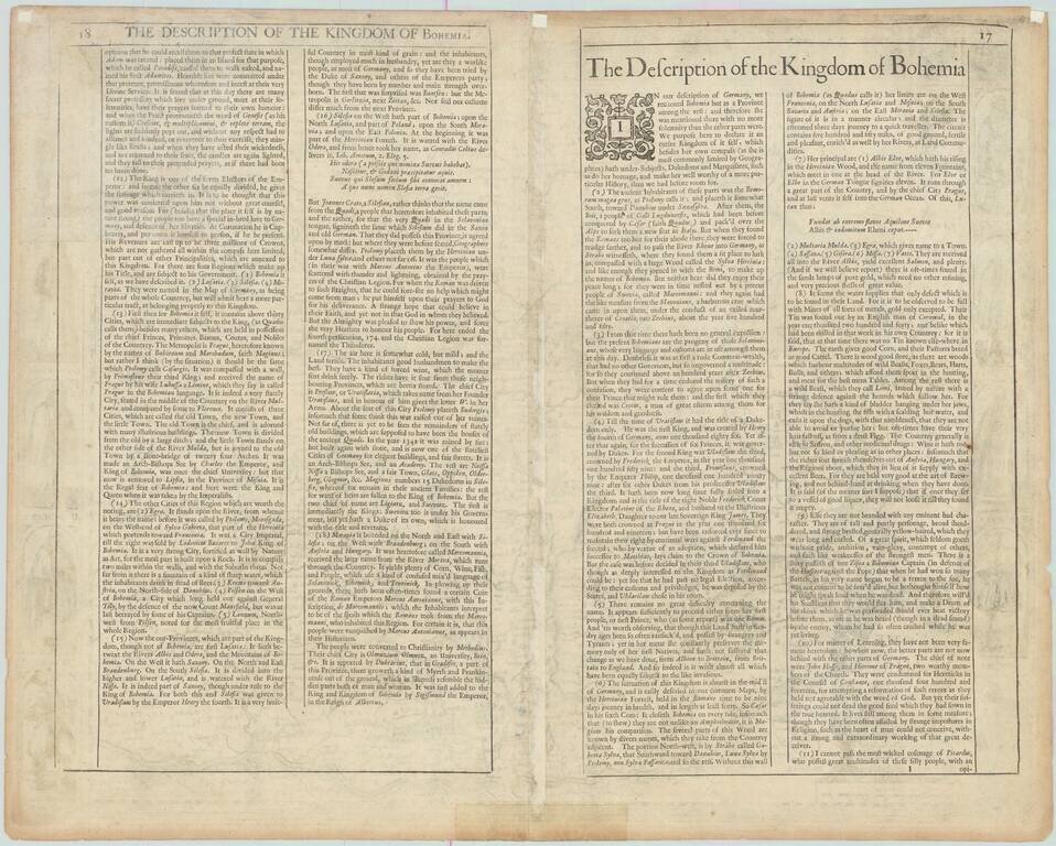 Bohemia Newly Described . . . Anno Dom: 1626