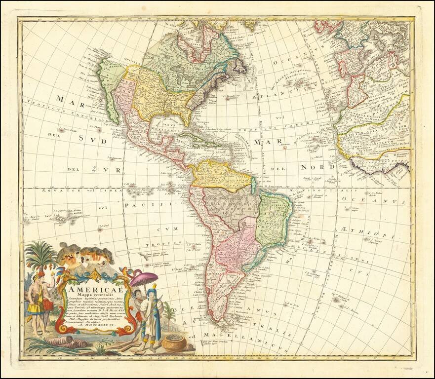 Americae Mappa generalis Secundum legimitas projectionis Stereiographiae regulas . . . MDCCXXXXVI