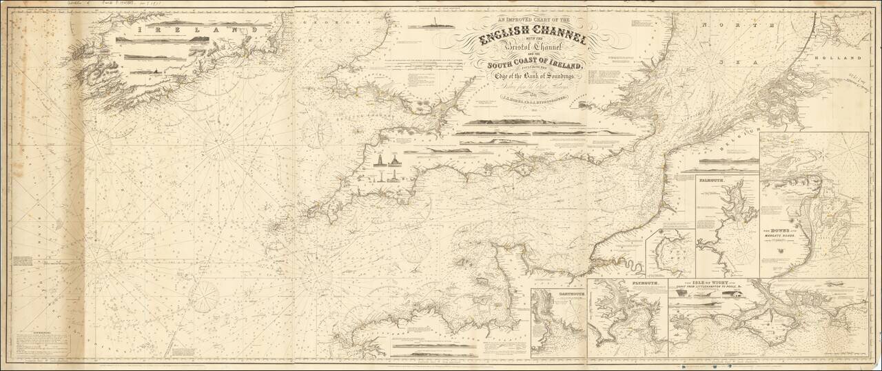 An Improved Chart of the English Channel, with the Bristol Channel and the South Coast of Ireland, Including the Edge of the Bank of Soundings; Drawn from the latest  Surveys . . . 1857