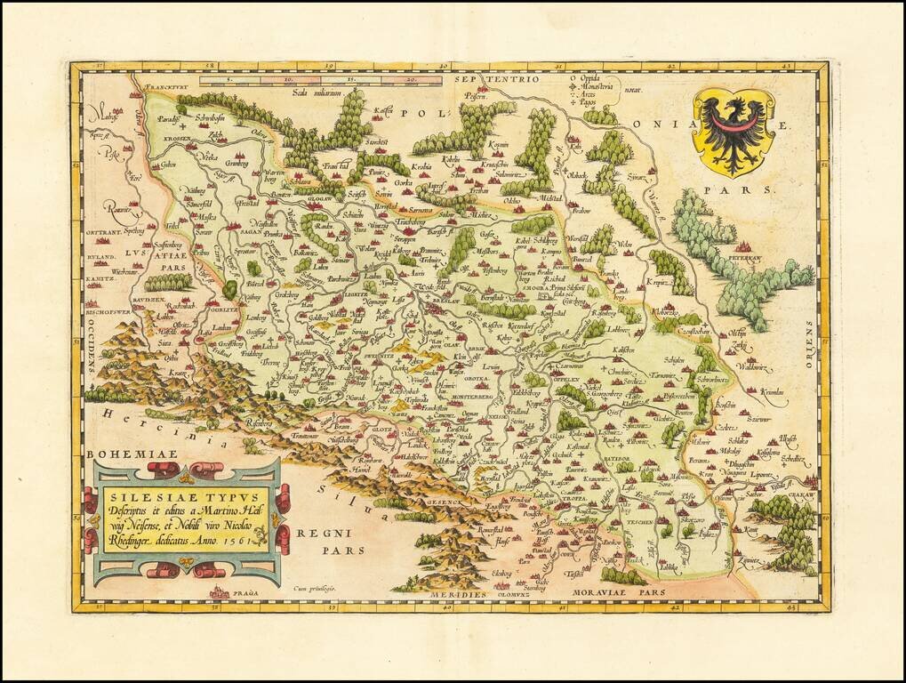 Silesiae Typus Descriptus et editus Martino Heilwig Neissense, et Nobili viro Nicolao Rhedinger dedicatus Anno 1561