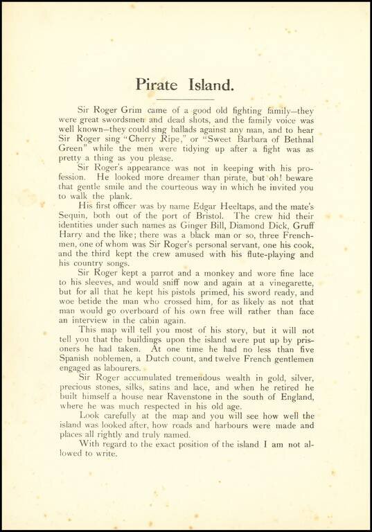 Pirate Island | Once the Haunt of Sir Roger Grim.