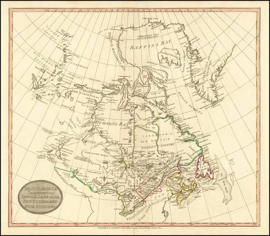 British America Comprehending Canada Labrador New Foundland Nova Scotia &c.