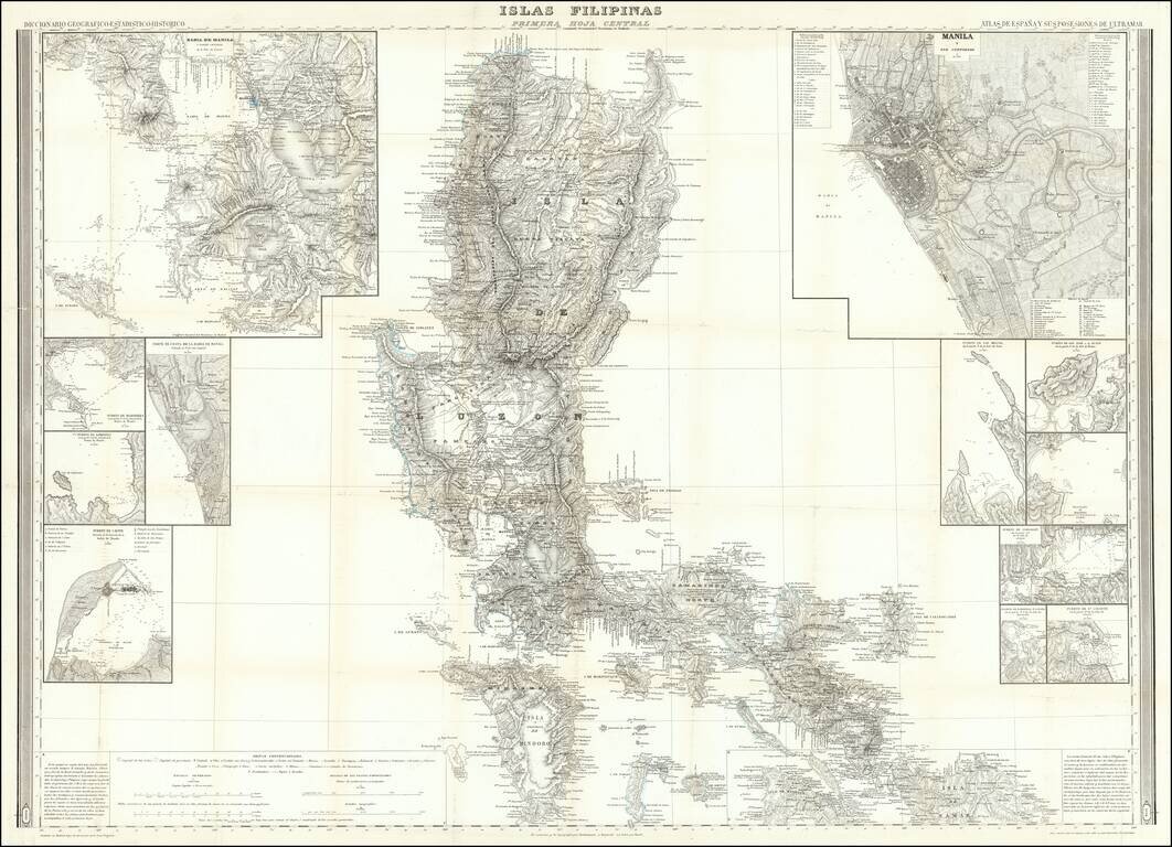 [3 Part Map of the Philippines]: Islas Filipinas Primera Hoja Central [and] Islas Filipinas Segunda Hoja Central [and] Islas Filipinas Posesiones de Oceania. Media Hoja Superior. Media Hoya Inferior