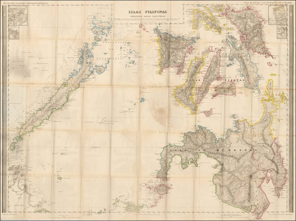 [3 Part Map of the Philippines]: Islas Filipinas Primera Hoja Central [and] Islas Filipinas Segunda Hoja Central [and] Islas Filipinas Posesiones de Oceania. Media Hoja Superior. Media Hoya Inferior