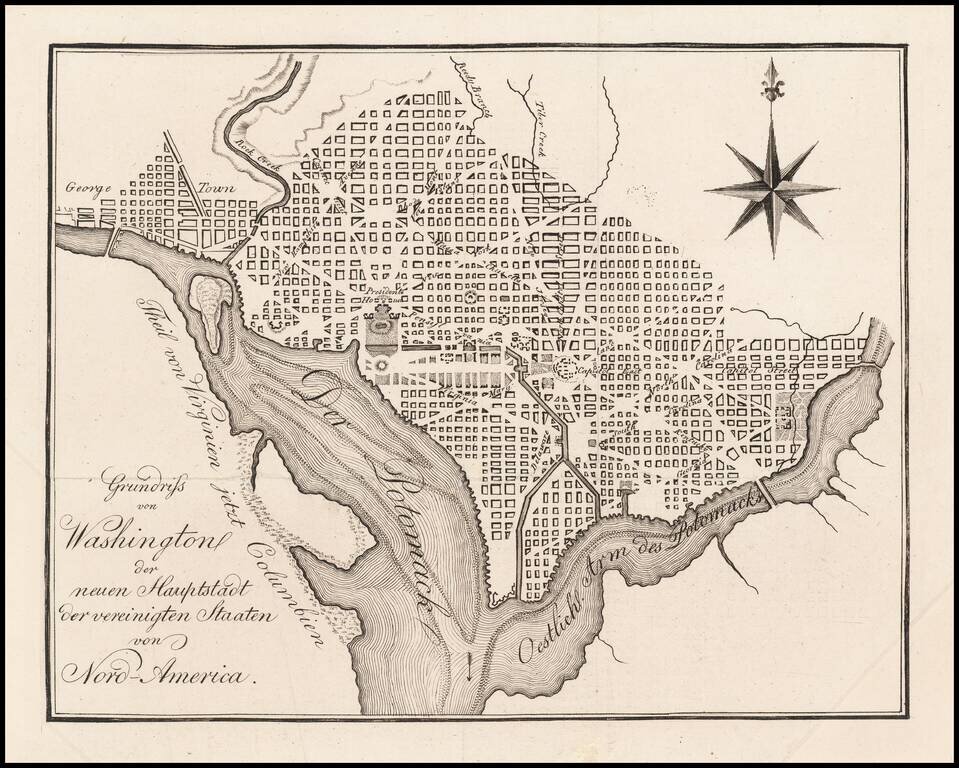 Grundriss von Washington der neuen Haptstadt der Vereinigten Staaten von Nord-America