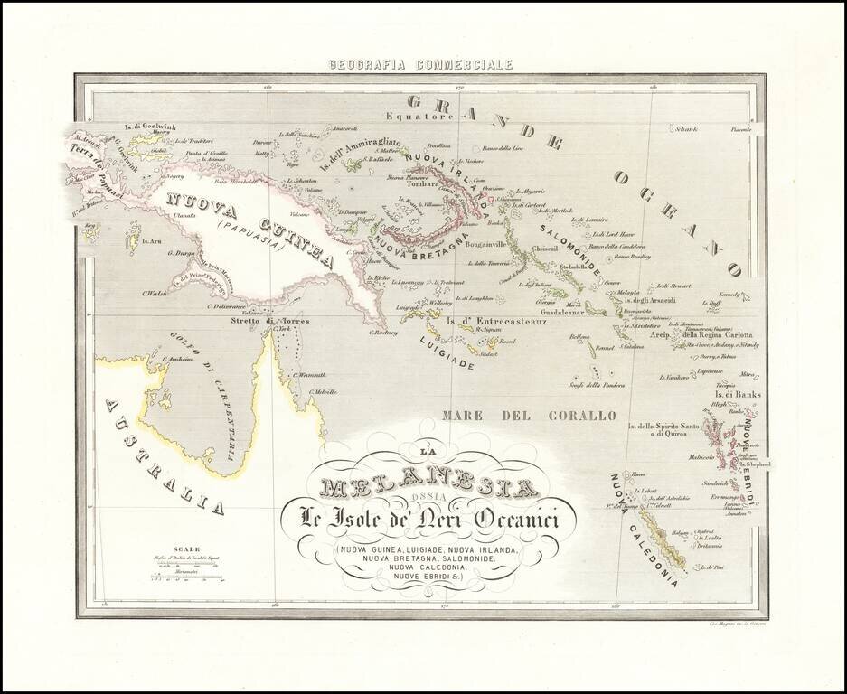 La Melanesia ossia Le Isole de Neri Oceanici Nuova Guinea, Luigiade, Nuova Irlanda, Nuova Bretagna, Salomonide, Nuova Caledonia, Nuove Ebridi &.