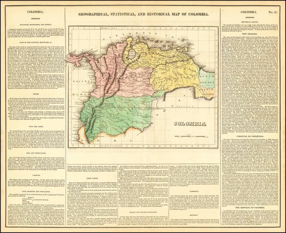 Geographical, Statistical and Historical Map of Colombia