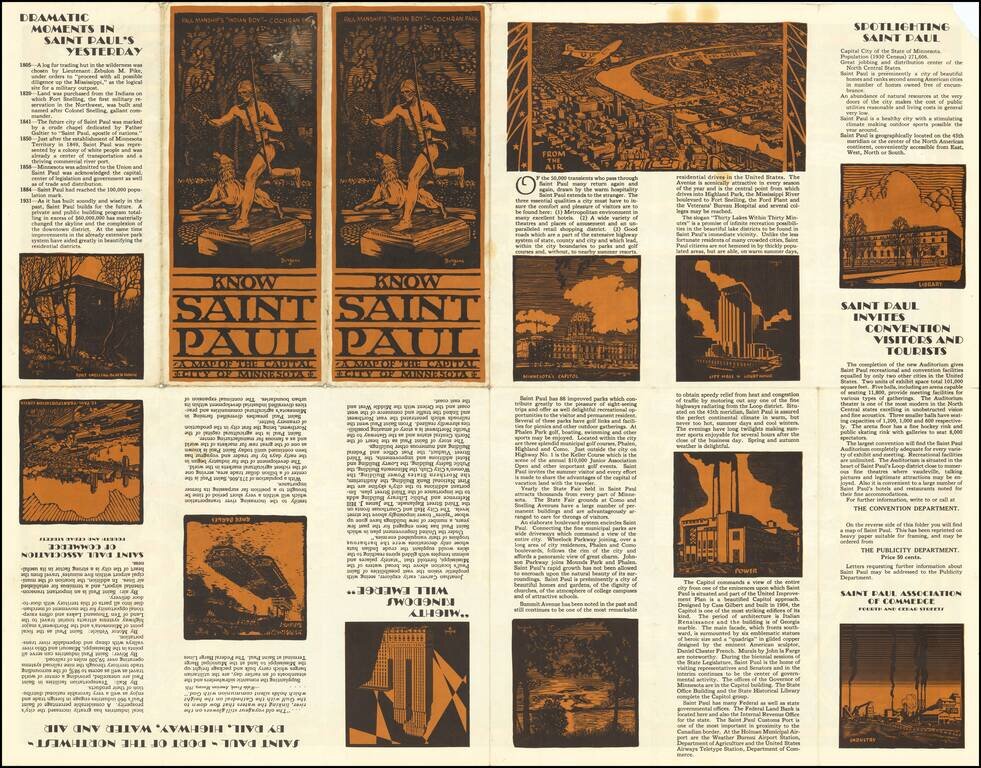 Map of the City of Saint Paul Capital of the State of Minnesota Done in the Old Style for Your Education and Enjoyment -- Showing all Points of Interest . . . .1931