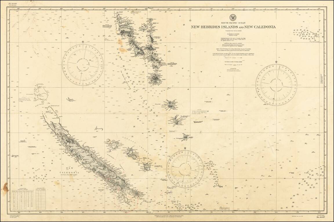 (Second World War - Pacific Theater) New Hebrides Islands and New Caledonia Compiled from various sources  . . .