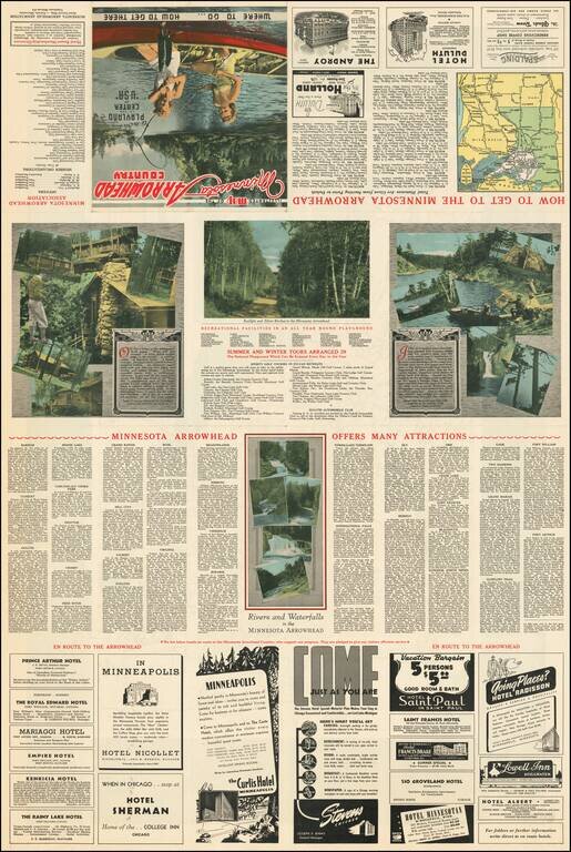 Map of the Minnesota Arrowhead Country and Adjacent Canadian Cities In the Greater Arrowhead