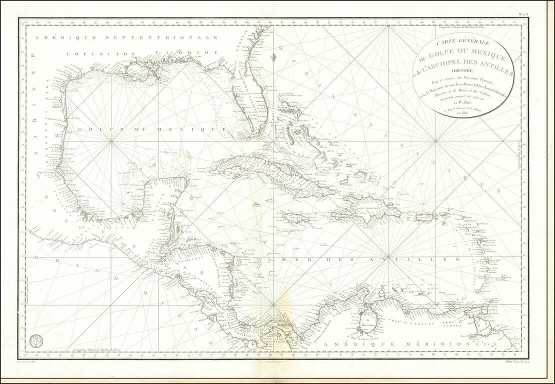 Carte Generale du Golfe du Mexique et de L'Archipel des Antilles . . .  1807
