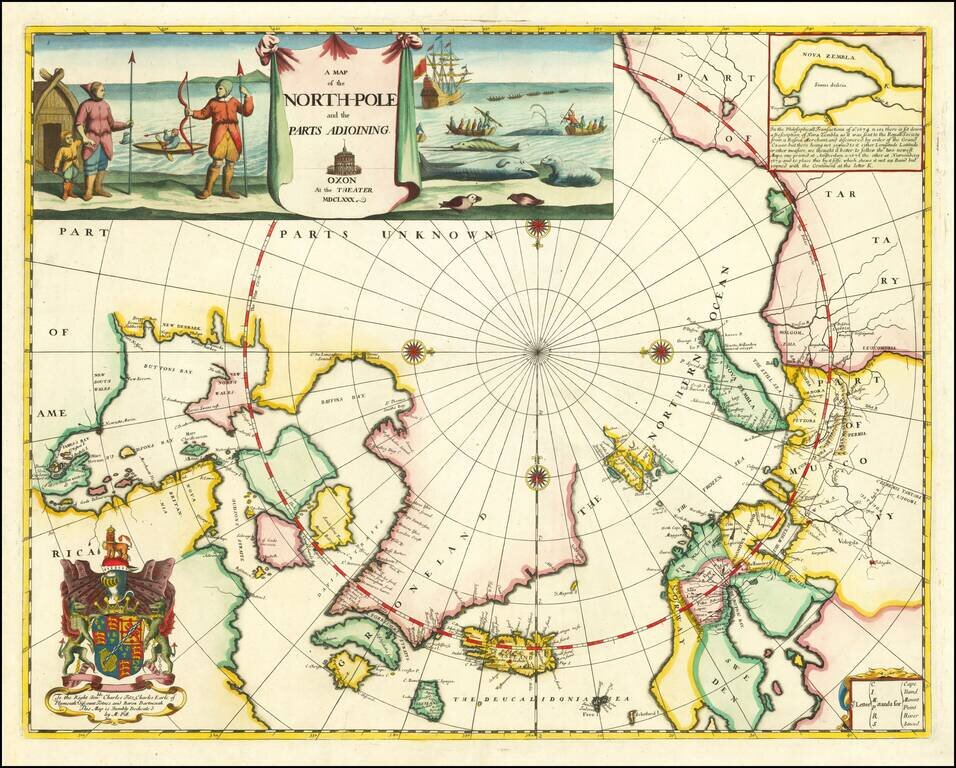 A map of the north pole and the parts adioining mdclxx pitt