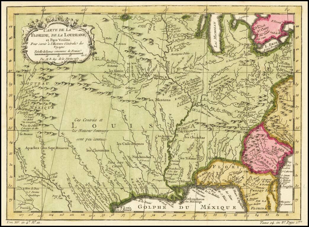 Carte De La Floride, de la Louisiane et Pays Voisins . . .