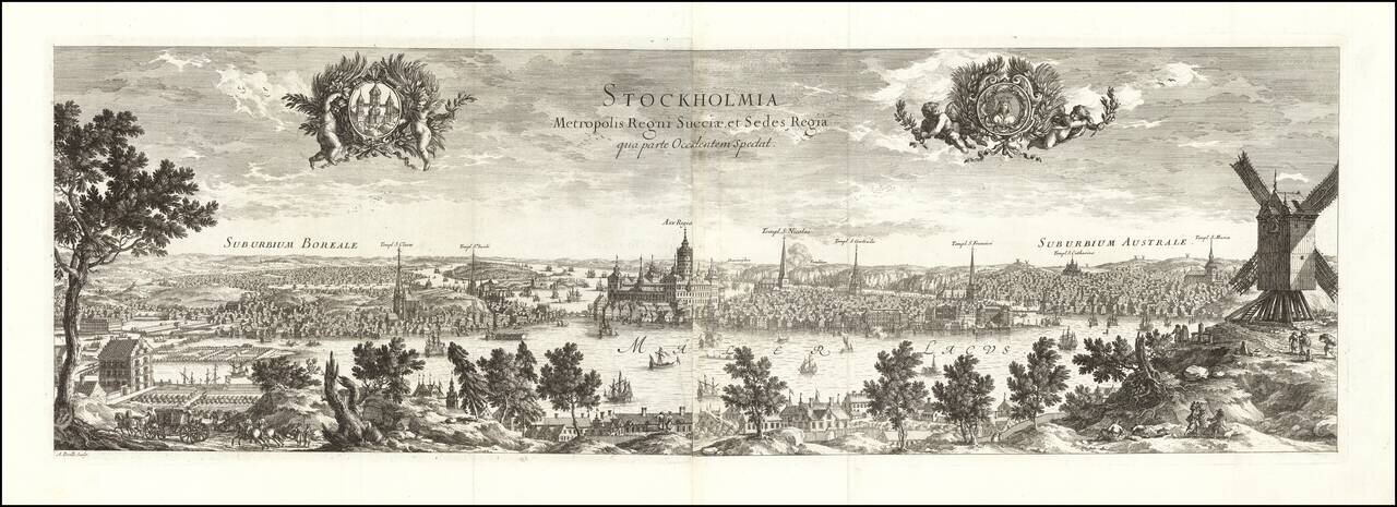 Stockholmia Metropolis Regni Sueciae, et Sedes Regia qua parte Occidentem Spectat.