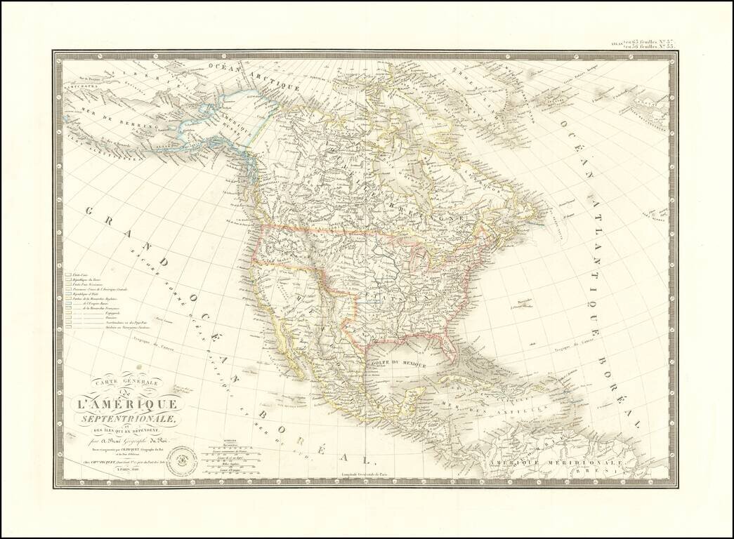 Carte Generale de l'Amerique Septentrionale, et des Iles qui en Dependent . . . 1840 [Republic of Texas]