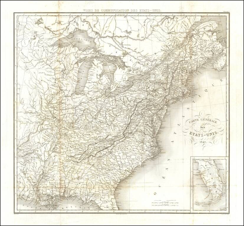 Carte Generale des Etats-Unis 1840