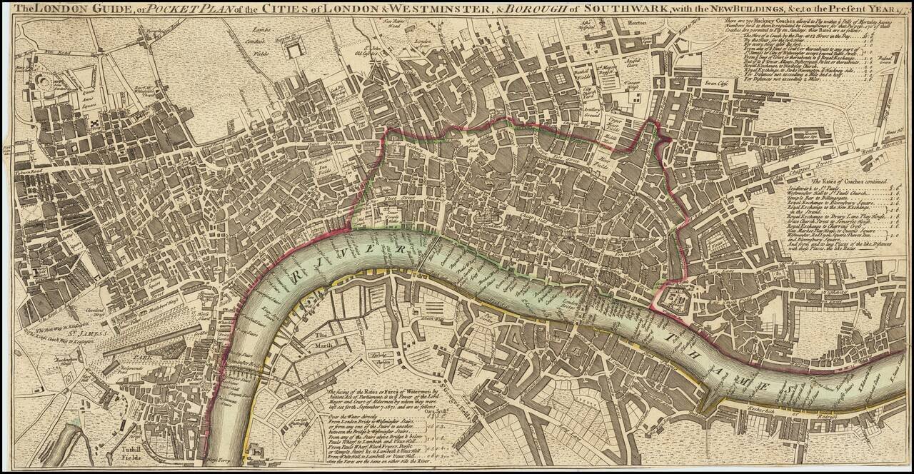 The London Guide or Packet Plan of the Cities of London & Westminster, & Borough of Southwark, with the New Buildings, & c. to the Present Year 1775.