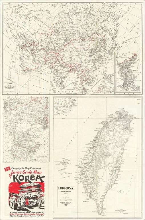 Geographia Map Company's Large Scale Map of Korea