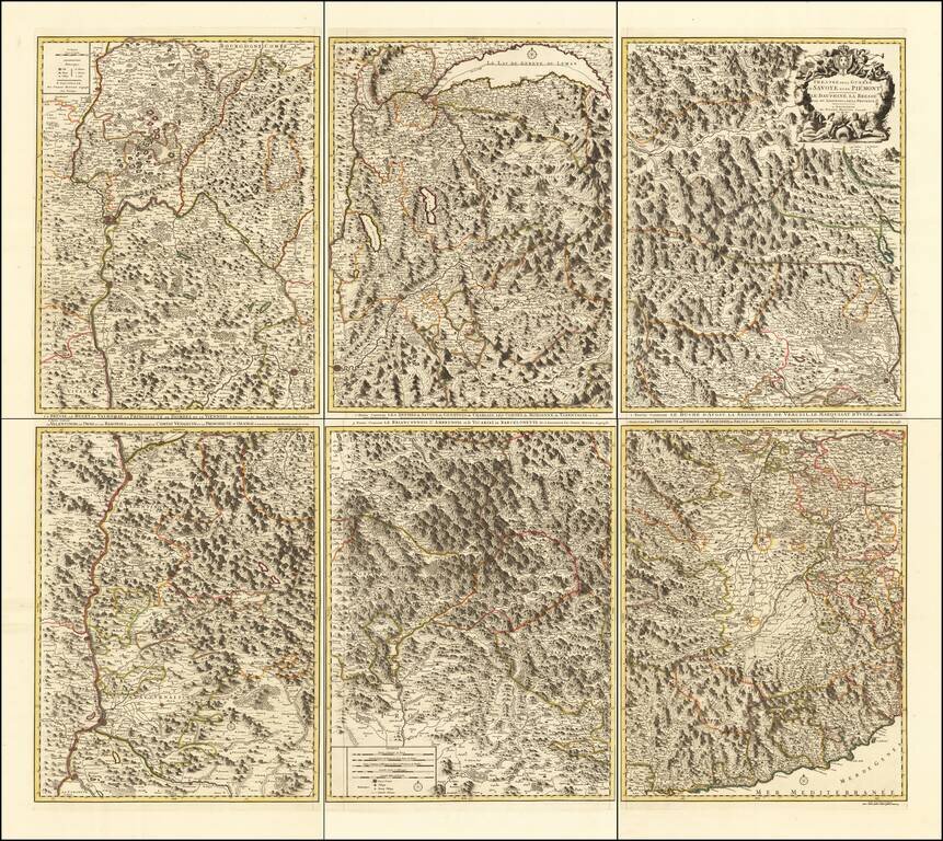 Theatre de la Guerre en Savoye et en Piemont -- Le Dauphine, La Bresse Partie du Lionnois et de La Provence