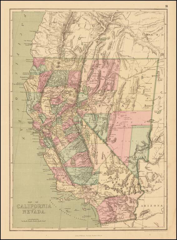 Map of California and Nevada