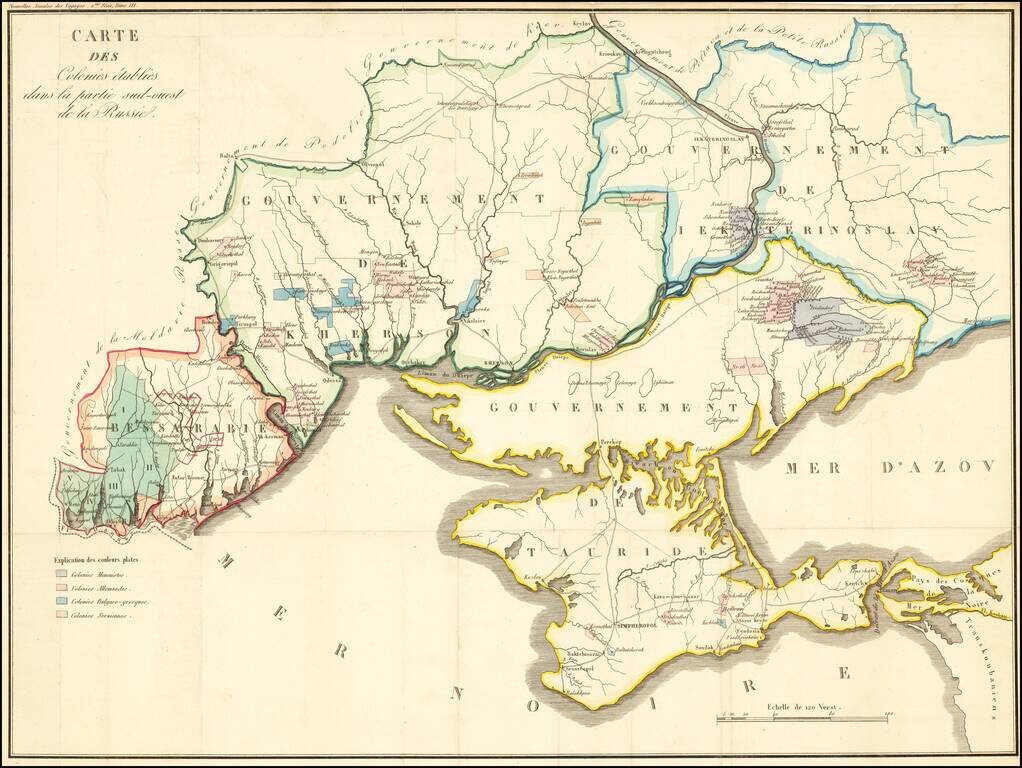 Carte Des Colonies etablies dans la partie sud-ouest de la Russie