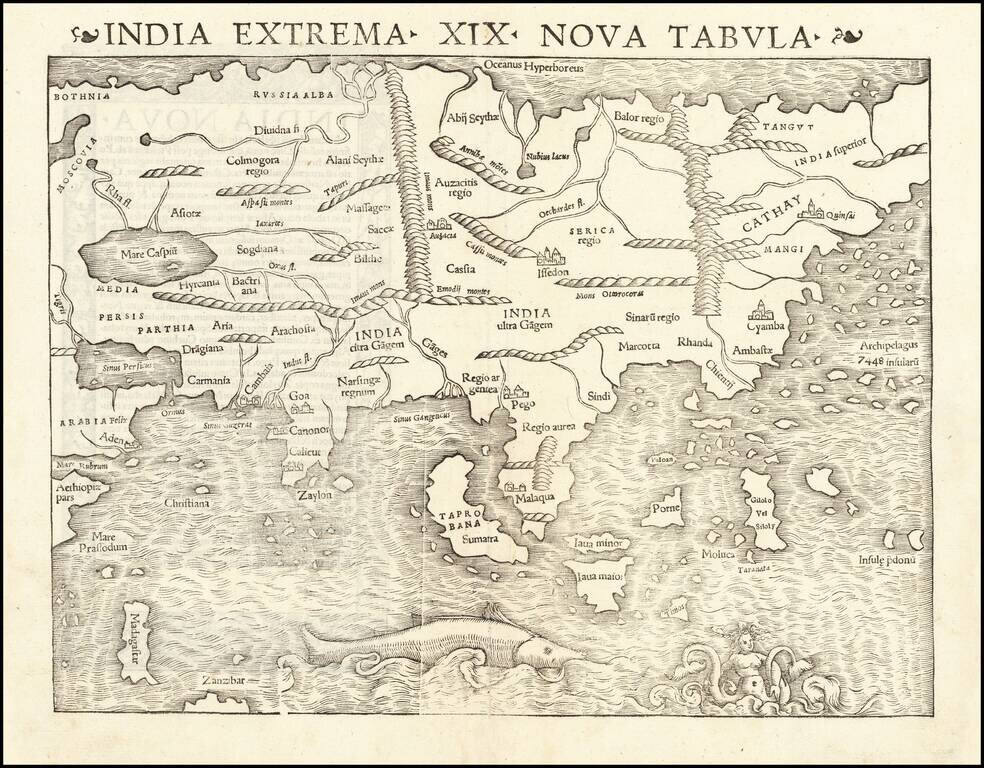 India Extrema XIX Nova Tabula  (Rare Early State of the First Printed Map of Asia)