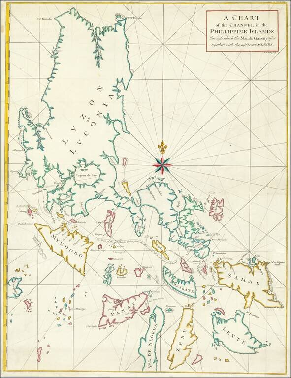 A Chart of the Channel in the Phillippine Islands through which the Manila Galeon passes together with the adjacent Islands.
