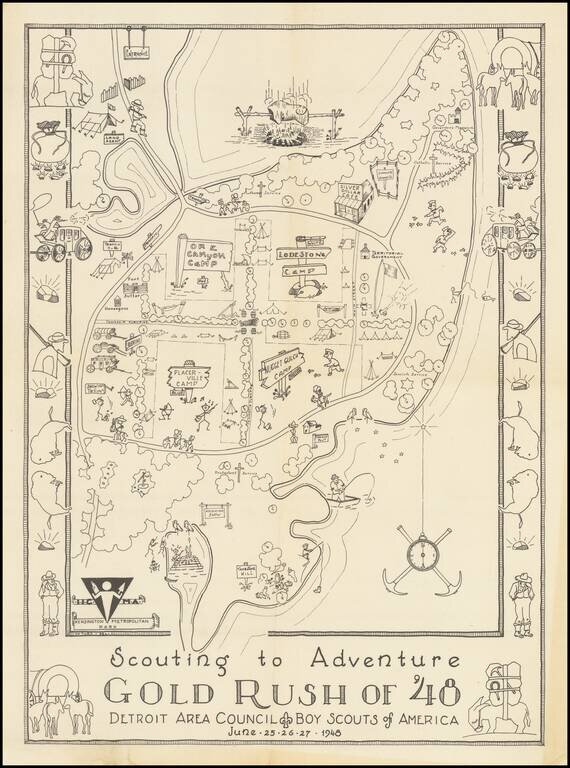 [Kensington Metropolitan Park / Kent Lake]  Scouting To Adventure Gold Rush of '48  Detroit Area Council Boy Scouts of America . . . 1948