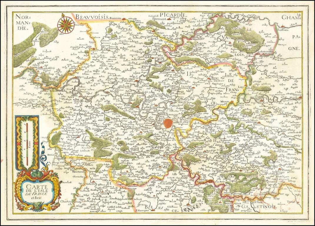 Carte De L'Isle De France et Brie